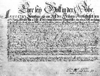 Urkunde von 1788