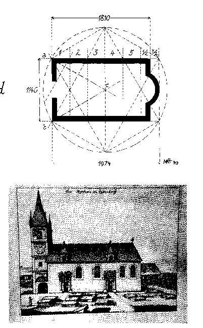 Baugeschichte - Grundriss mit Seitenansicht