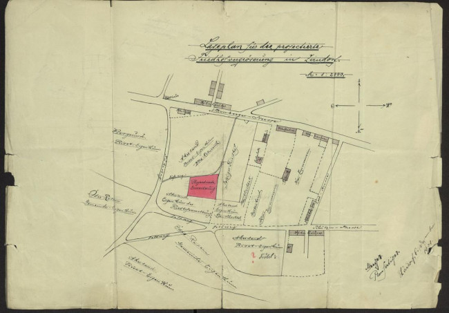 Alter Lageplan des Friedhofes