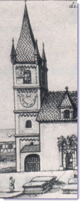 Baugeschichte - Historische Ansicht des Kirchturms