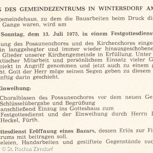 Artikel aus dem Gemeindebrief 1975